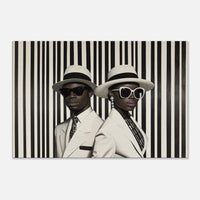 Modern monochrome wall decor featuring a Black couple, perfect for african american wall art collection.