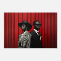 Bold Black Couple canvas art capturing love and connection, perfect as african american wall art for your space.