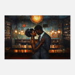 Romantic Black Couple Dancing Canvas Art