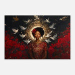 Radiant Black Goddess Celestial Canvas Art