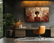 Divine Black Woman with Doves African American wall art artwork view