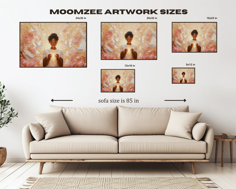 Divine Black Woman Spiritual Canvas Art
