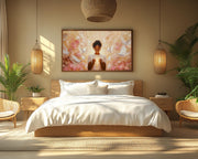 Vibrant canvas art featuring an elegant woman, perfect as African American wall art for stylish home decor.
