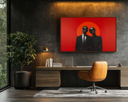 Confident Black Couple Red Black love wall art artwork view
