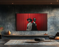 Colorful abstract painting featuring vibrant patterns, perfect as African American wall art for modern decor.