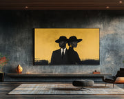 Elegant Black Couple Gold Black love wall art artwork view