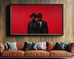 Bold Black Couple Red Canvas Wall Art