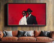 Stylish Black Couple Red Black love wall art for home decor