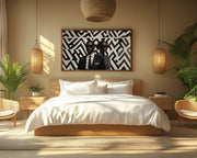 Modern Black Couple Geometric Black love wall art artwork view