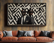 Vibrant canvas art featuring abstract shapes, perfect as African American wall art for modern decor.
