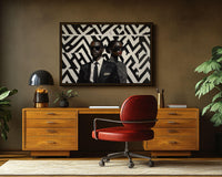 Vibrant abstract canvas art featuring bold colors and shapes, perfect for African American wall art enthusiasts.