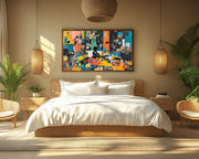 Close-up of Black Child Playroom Scene Black children wall art detail