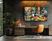Black Child Playroom Scene Black children wall art artwork view