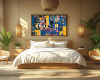 Colorful abstract expressionism depicting vibrant emotions, perfect as African American wall art for any space.