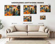Alternate view of Vibrant Abstract Black Child with Toys Black children wall art canvas print