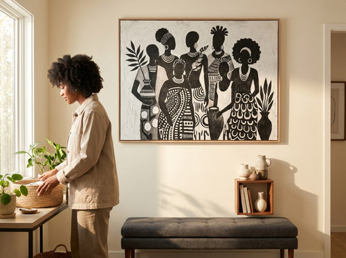 Large Black Wall Art for Above the Couch: Entryway