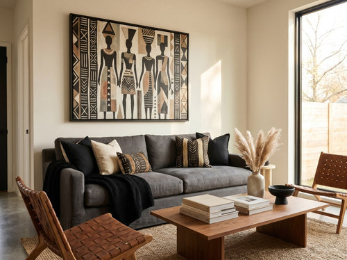 Large Black Wall Art for Above the Couch: Living room