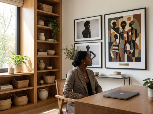Large Black Wall Art for Above the Couch: Home office or creative corner
