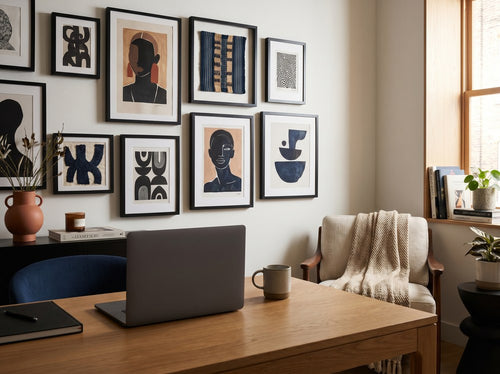 Large Wall Art vs Gallery Wall: Home office or creative corner