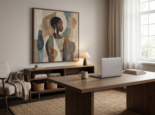Large Wall Art vs Gallery Wall: Which Is Better?: Home office or creative corner