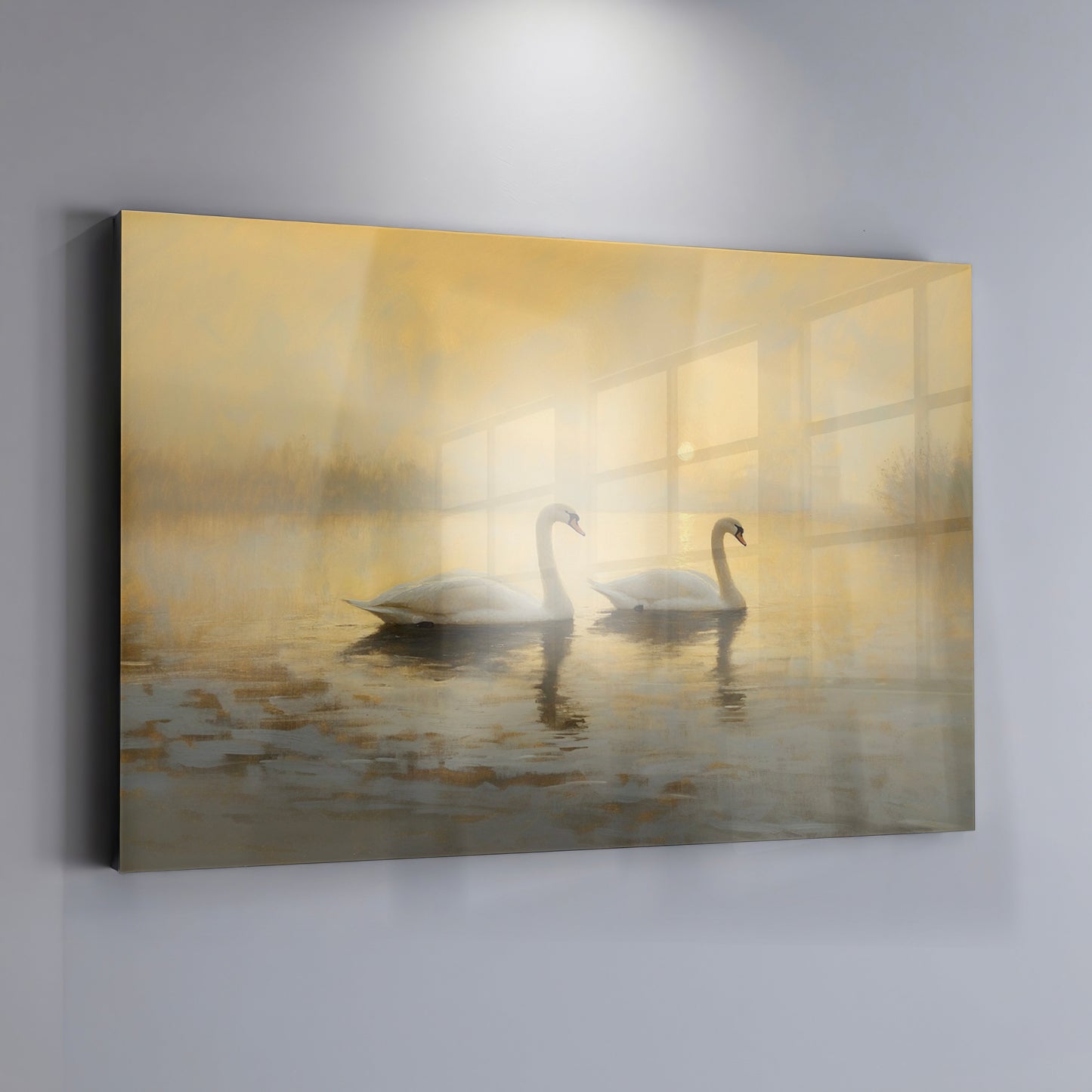 Misty Swan Lake African American canvas print view 19