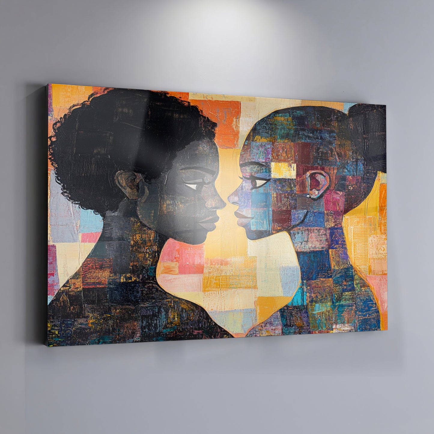 Black Lesbian Couple Portrait Black love wall art view 19