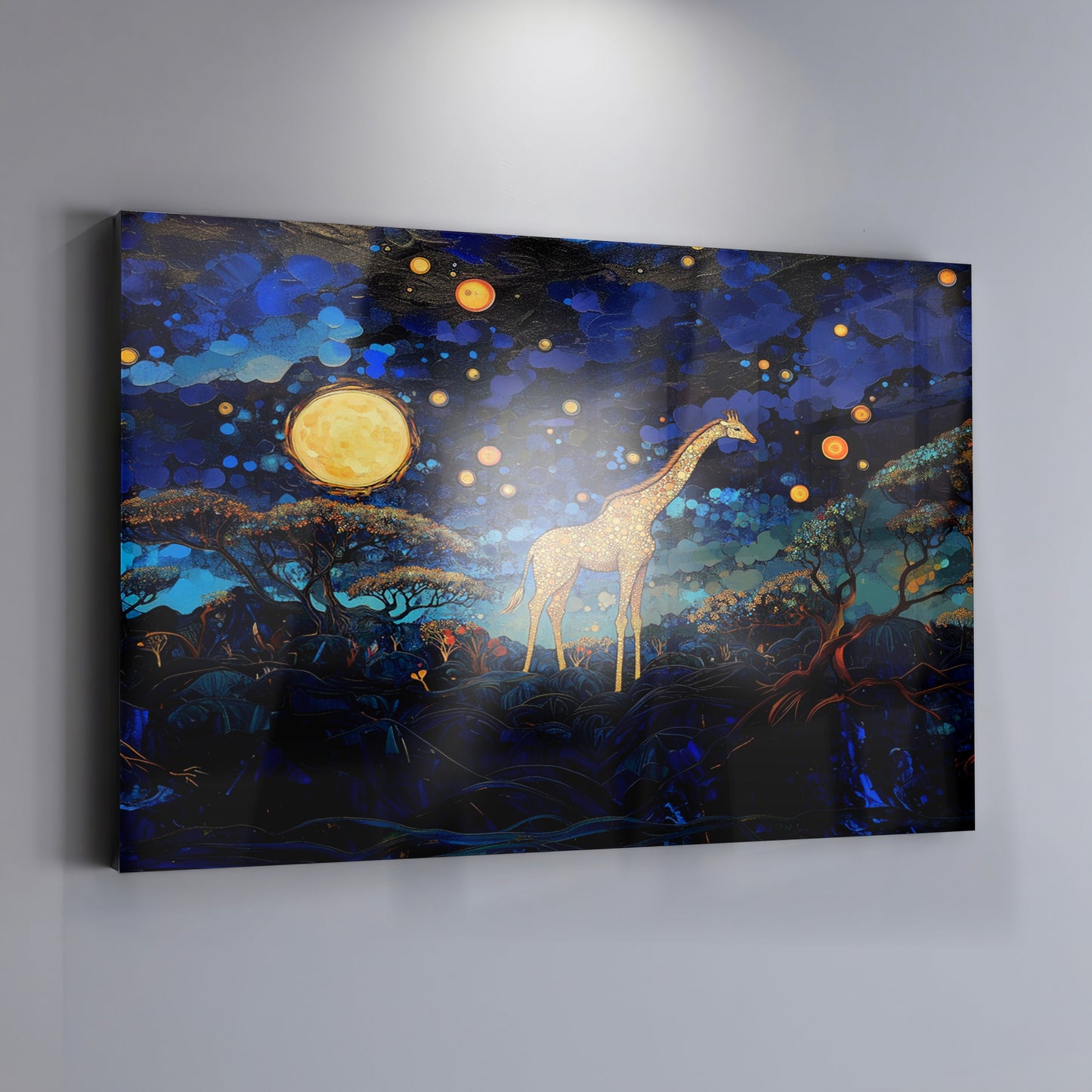 Golden Moon Giraffe African American canvas print view 19