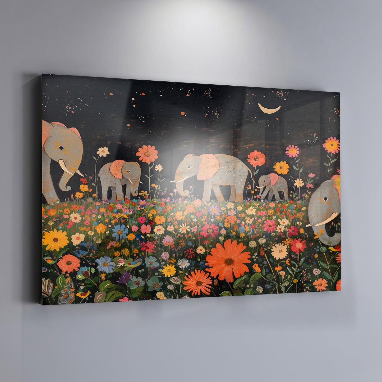 Elephant Family Floral African American canvas print view 19