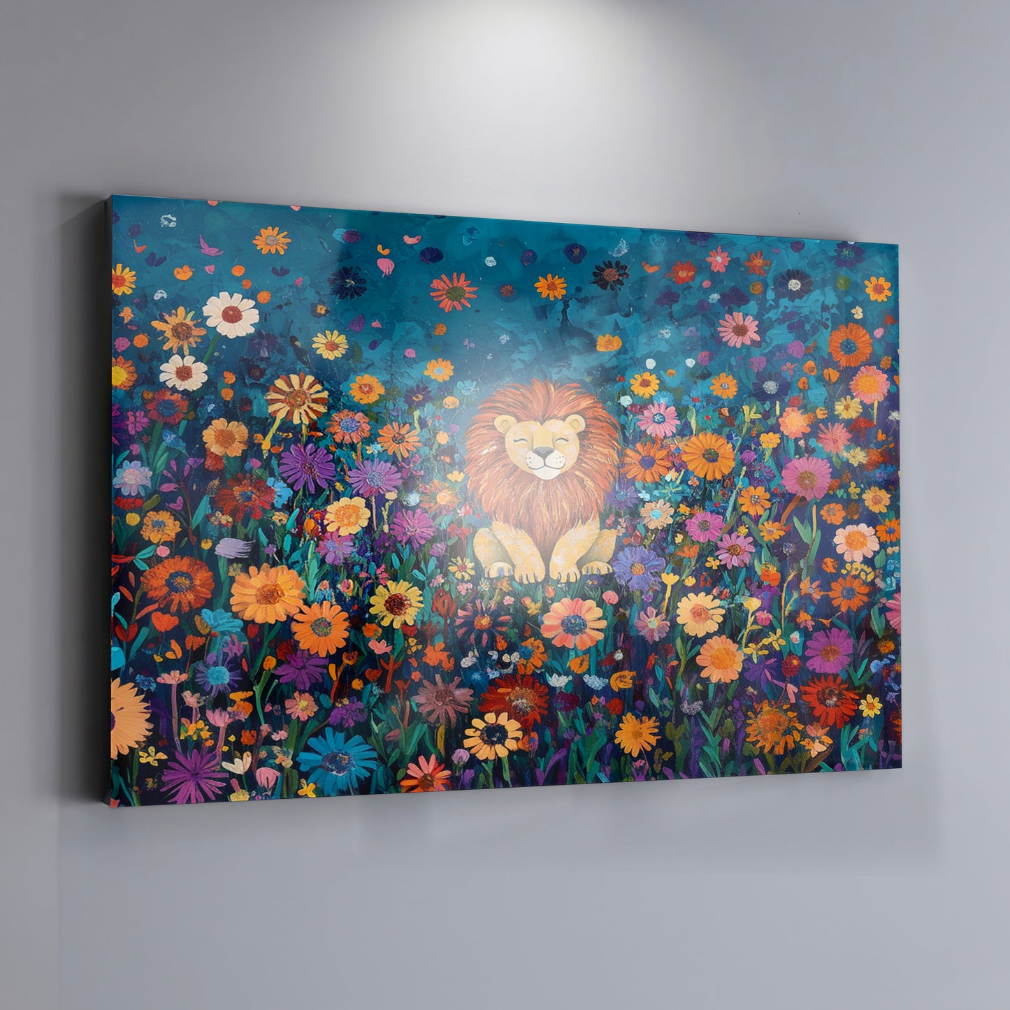 Lion Wildflower Folk Black African American canvas print view 19