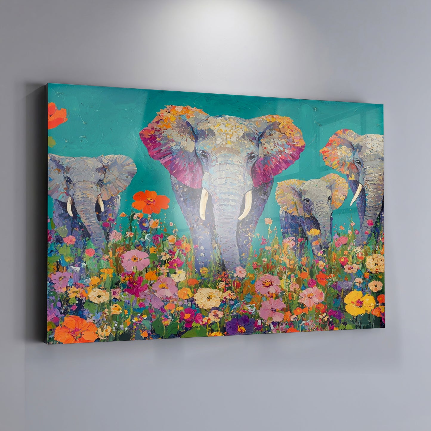 Elephant Floral Safari African American canvas print view 19