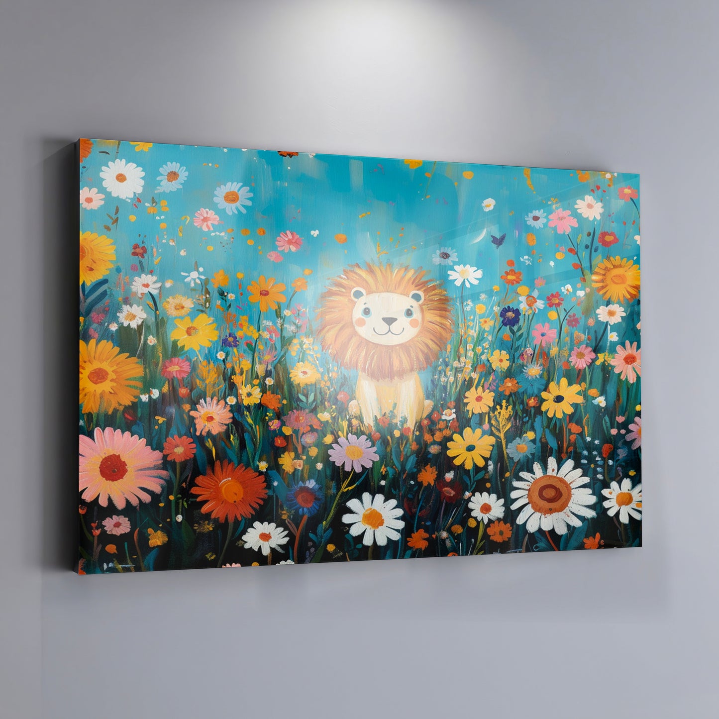 Happy Lion Floral African American canvas print view 19