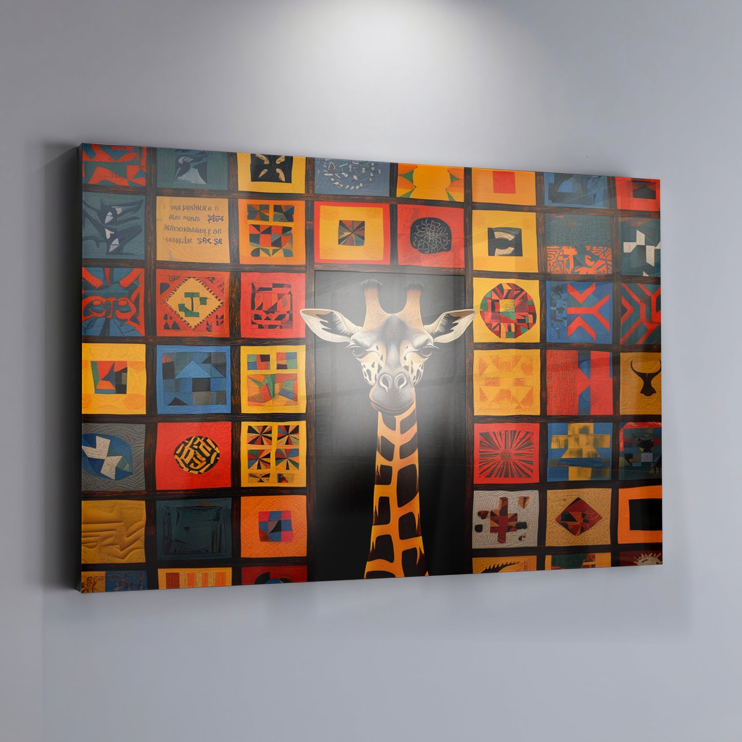 Tribal Pattern Giraffe Black African American canvas print view 19