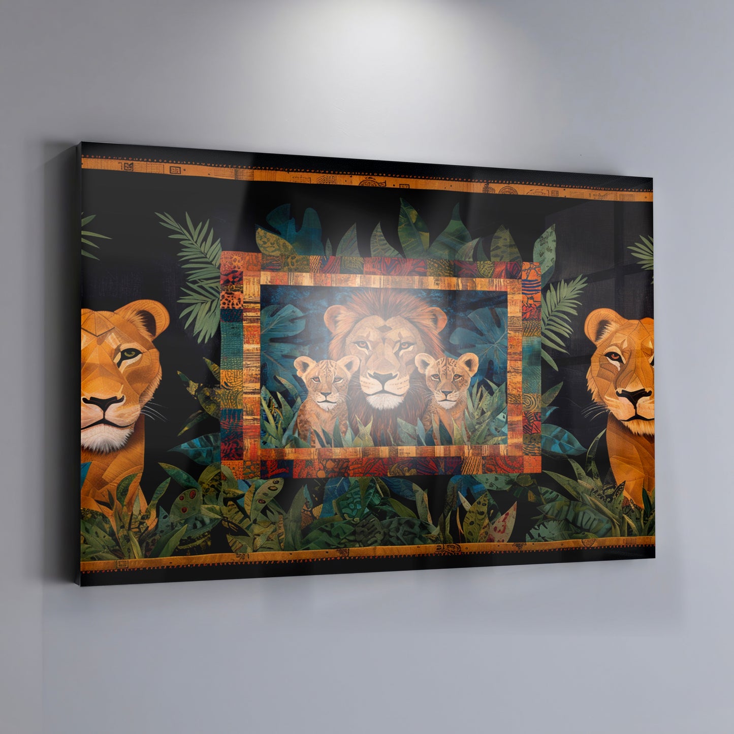 Lion Pride Jungle Black African American canvas print view 19