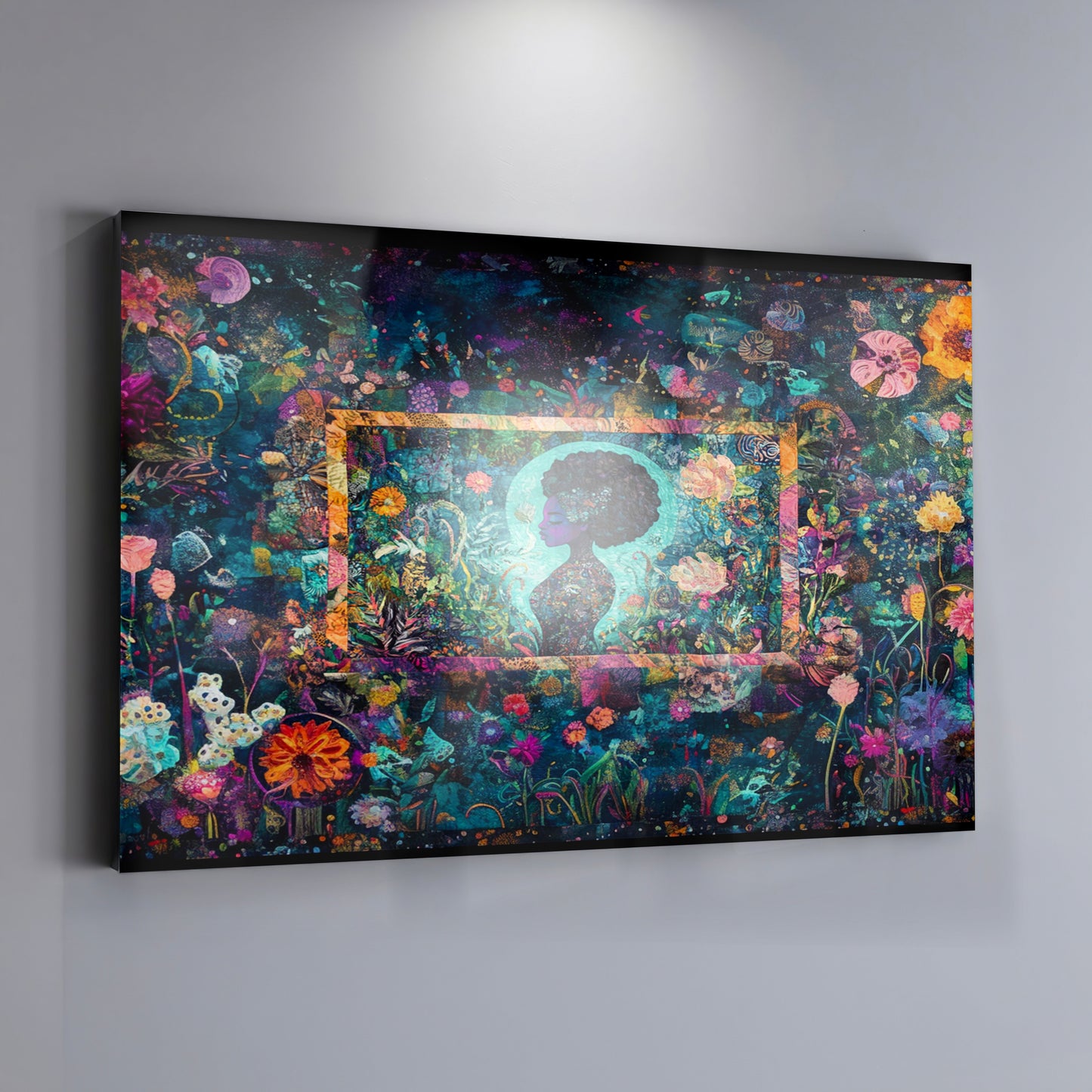 Black Woman Floral Garden African American wall art view 19
