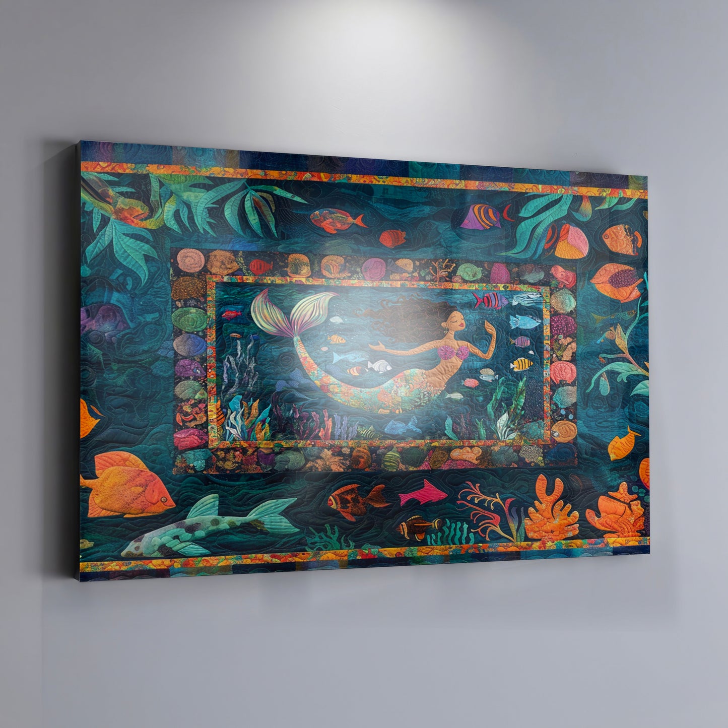 Black Mermaid Tropical Sea Caribbean wall art view 19