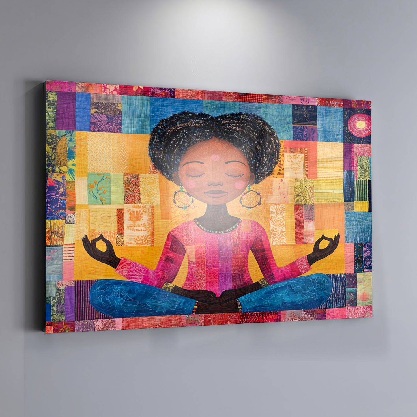 Black Girl Meditation Black children wall art view 19