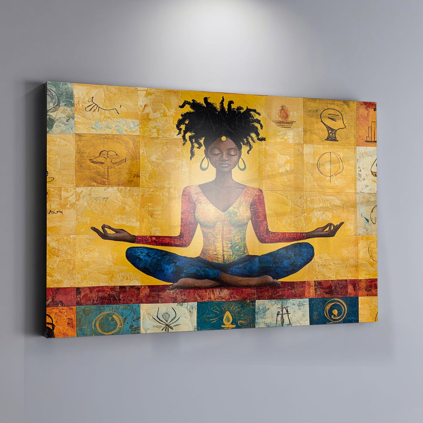 Black Woman Yoga African American wall art view 19