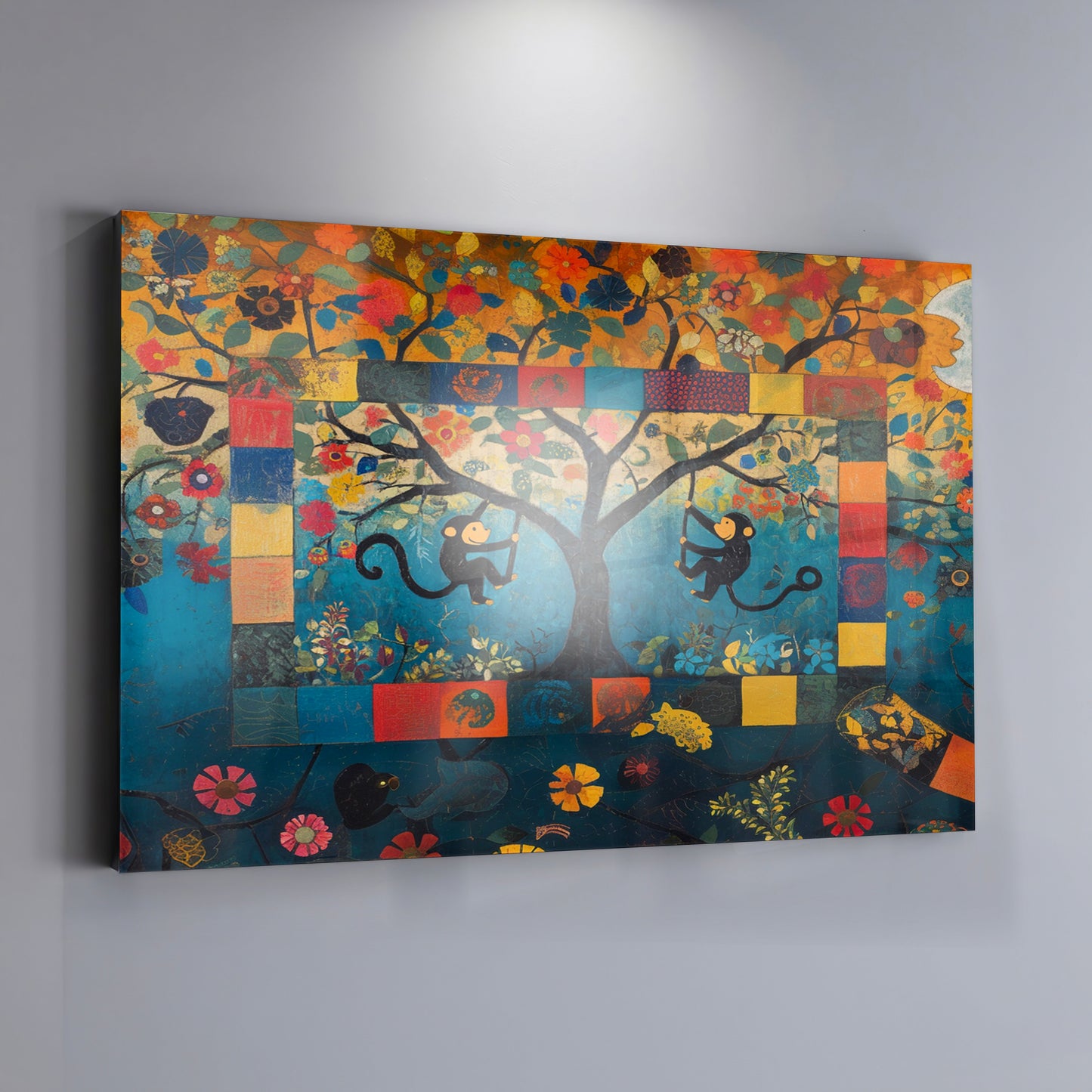 Monkey Tree Folk African American canvas print view 19