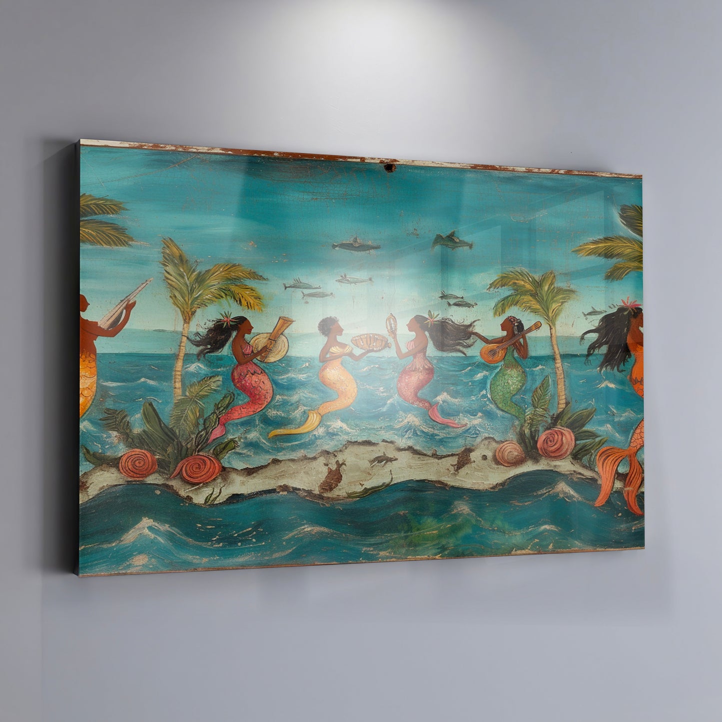 Black Mermaid Ocean Dance Caribbean wall art view 19