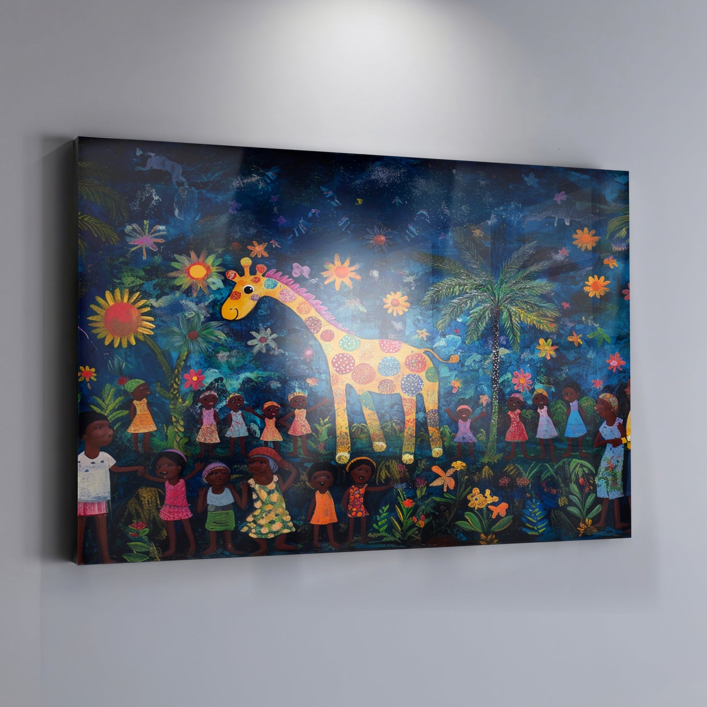 Giraffe Village Night Caribbean wall art view 19