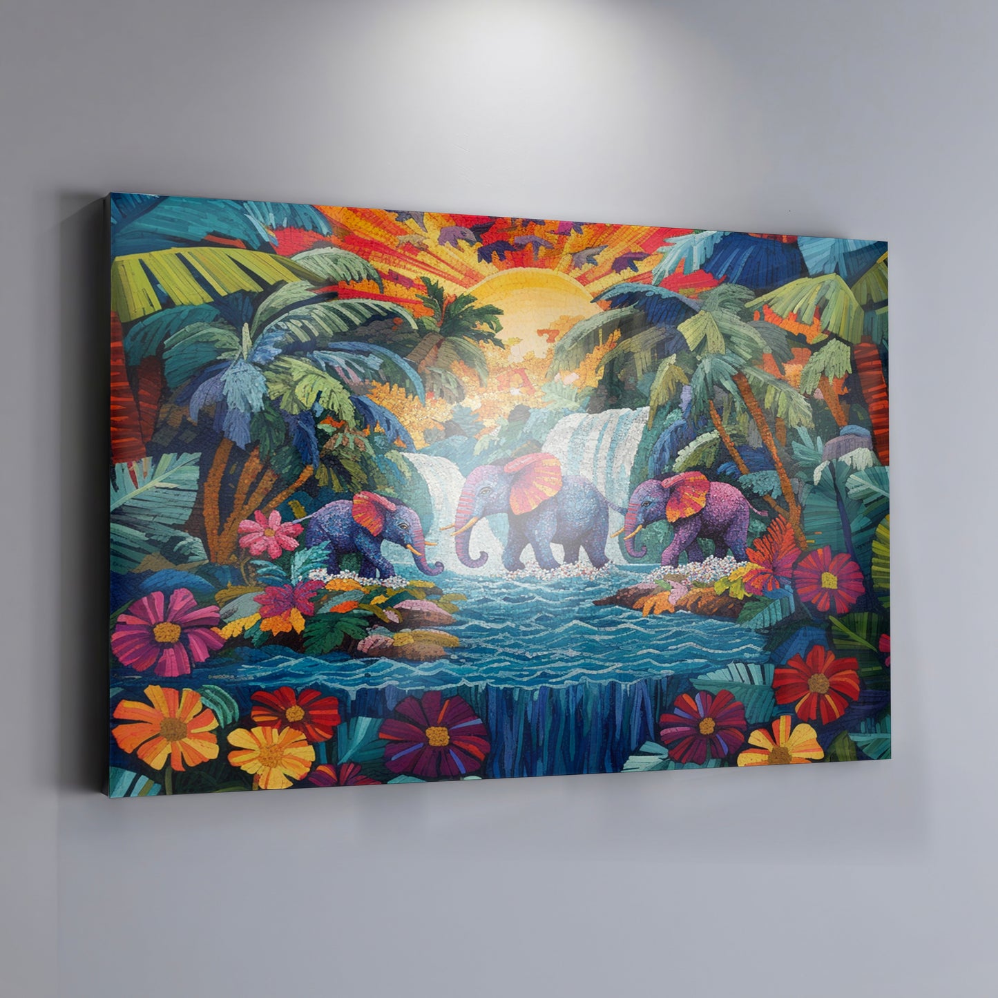 Elephant Waterfall Jungle Caribbean wall art view 19