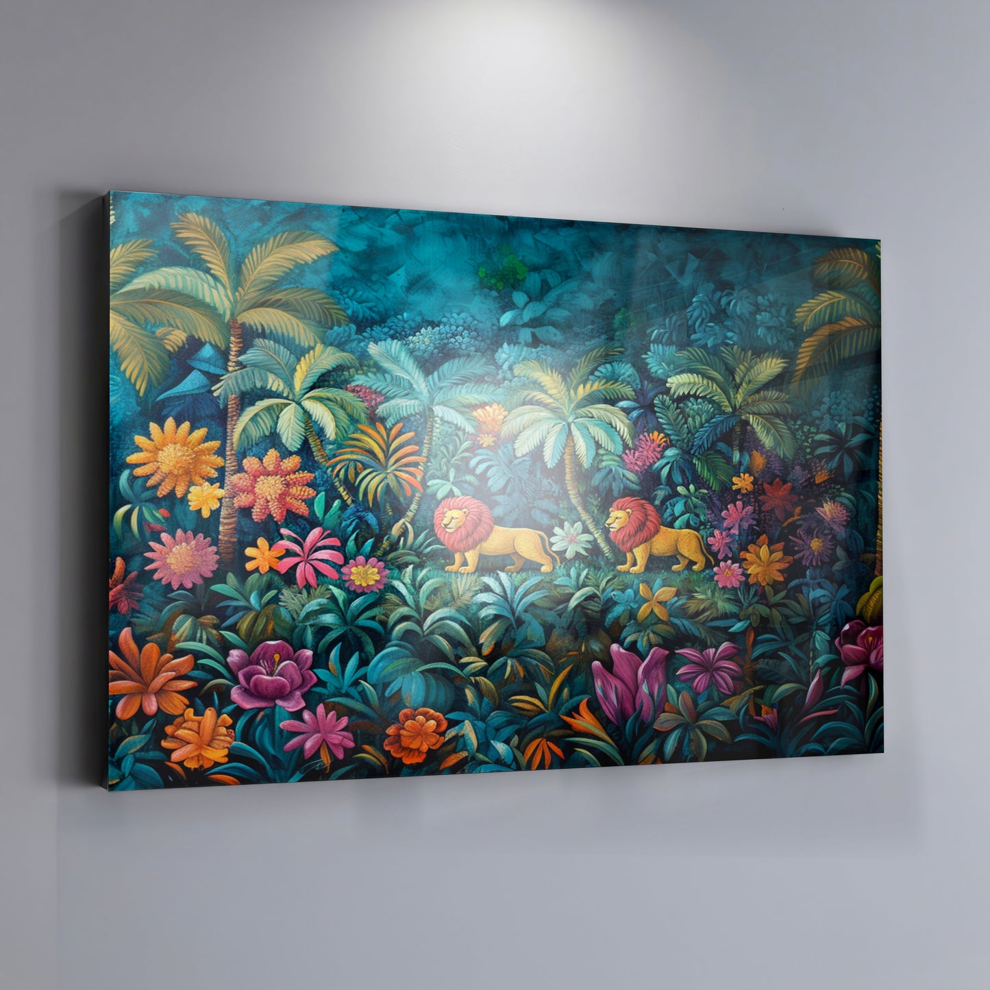 Tropical Floral Jungle Black Caribbean wall art view 19