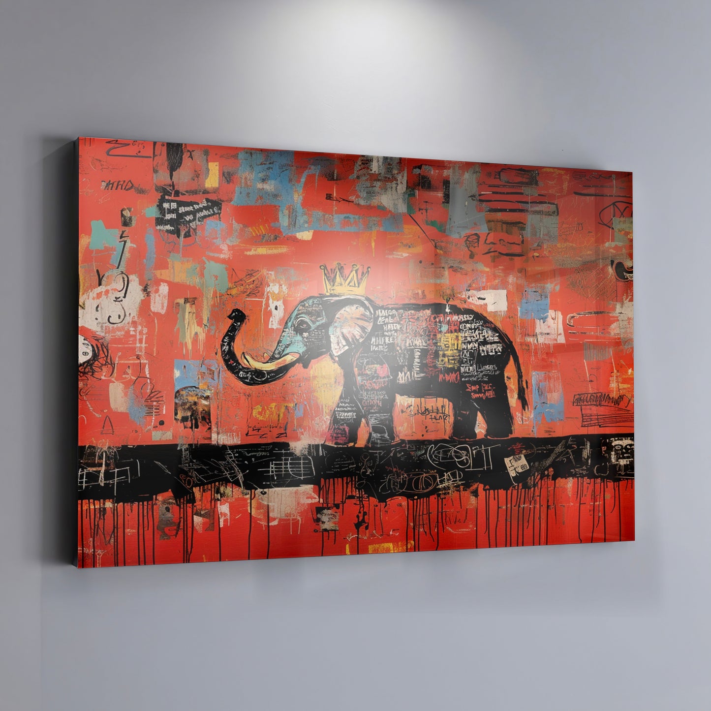 Elephant Graffiti African American canvas print view 19