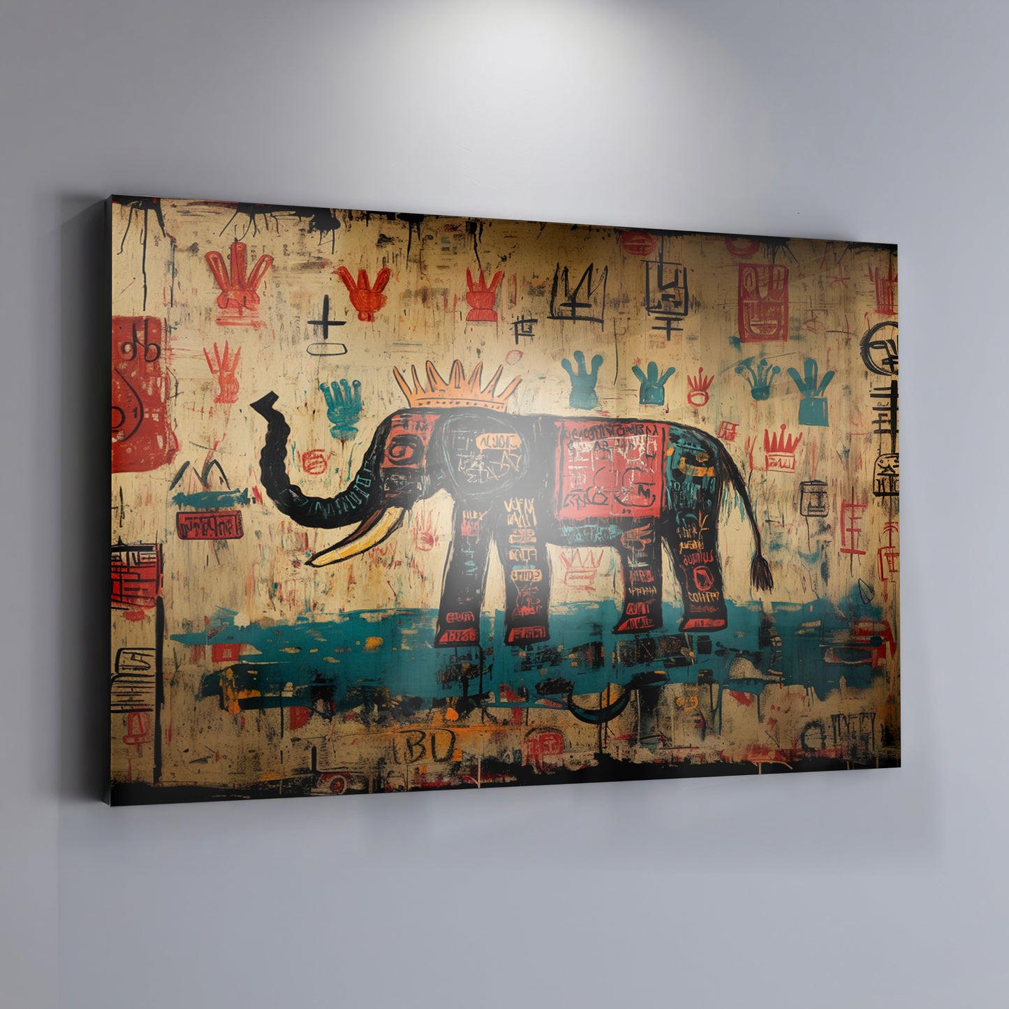 Tribal Elephant Symbol African American canvas print view 19