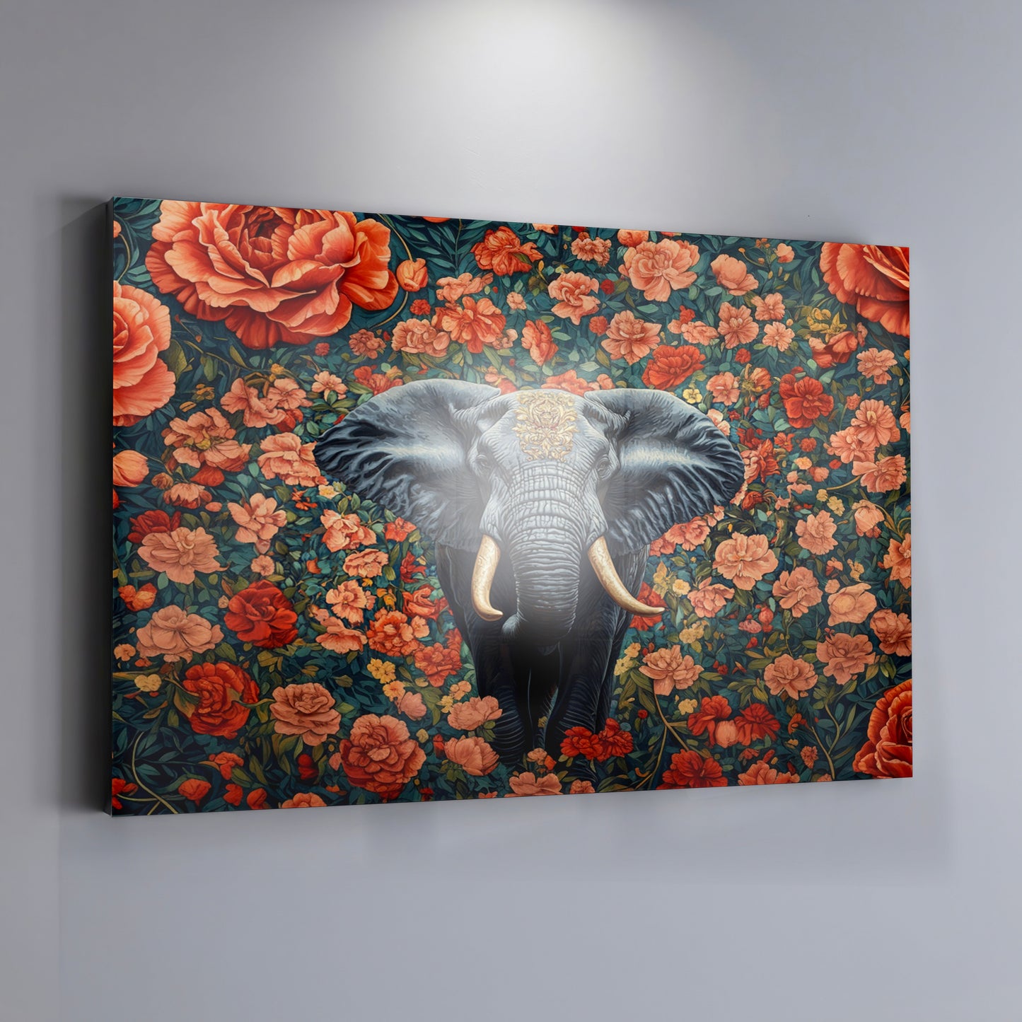 Elephant Rose Floral African American canvas print view 19