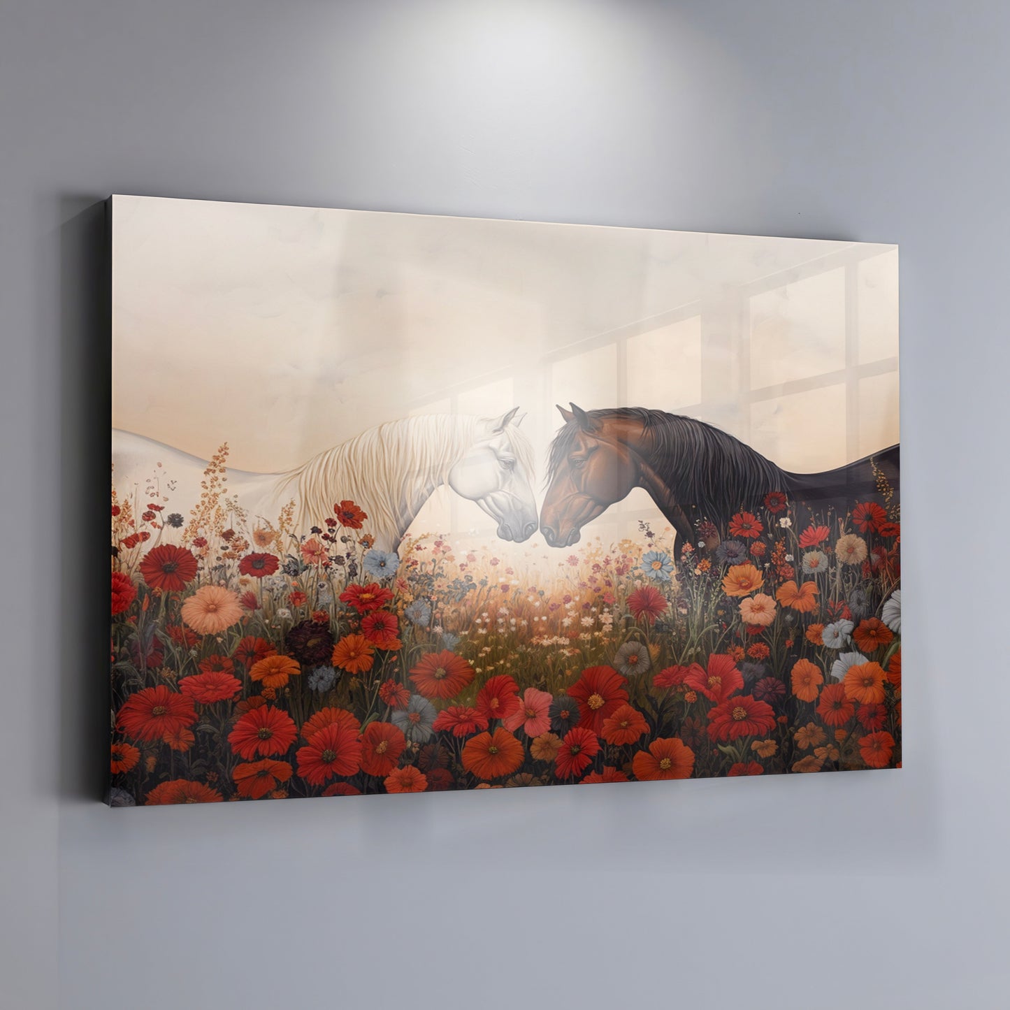 Horse Floral Meadow Black African American canvas print view 19
