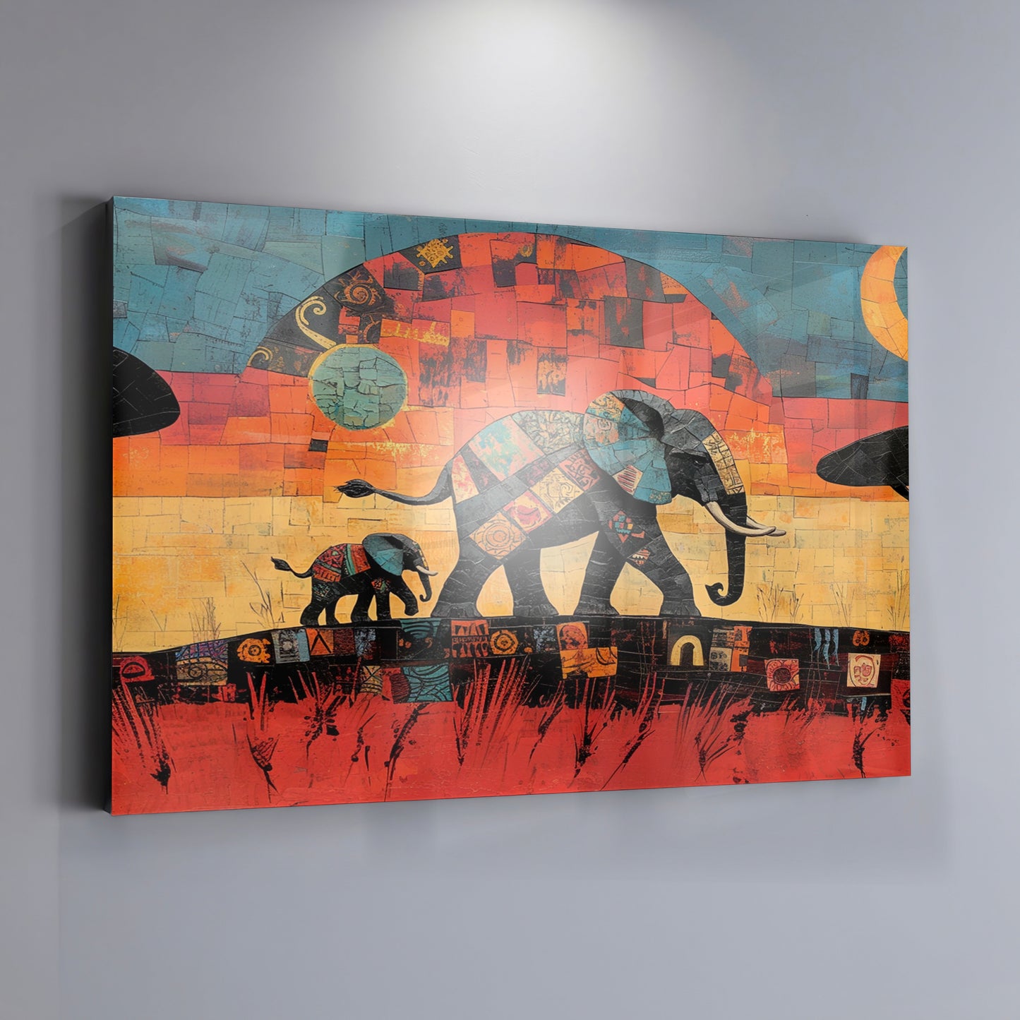Elephant Sunset Abstract African American abstract art view 19