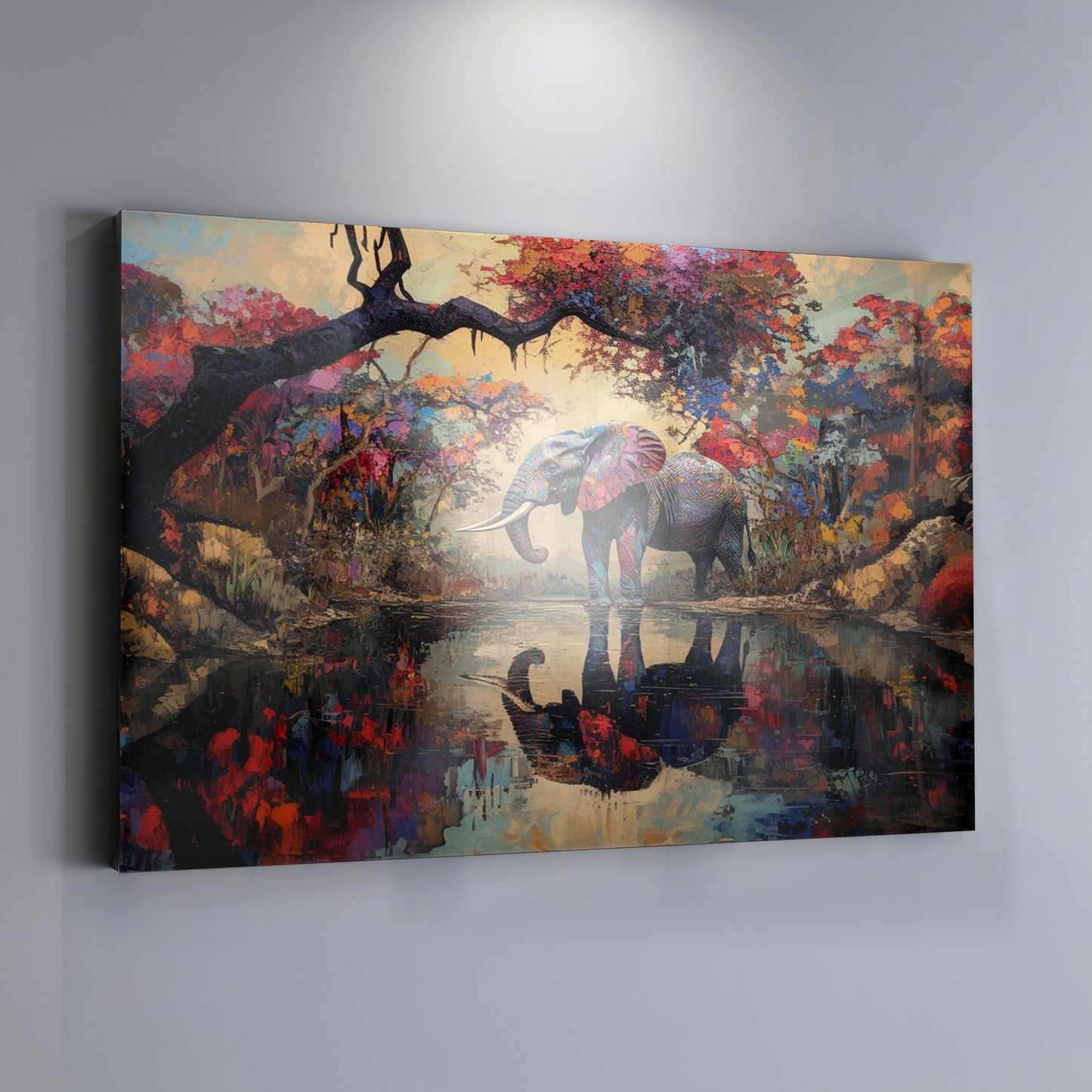 Elephant Forest Reflection African American canvas print view 19