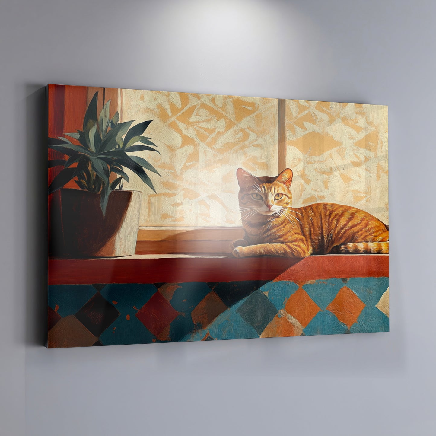 Orange Cat Houseplant African American canvas print view 19