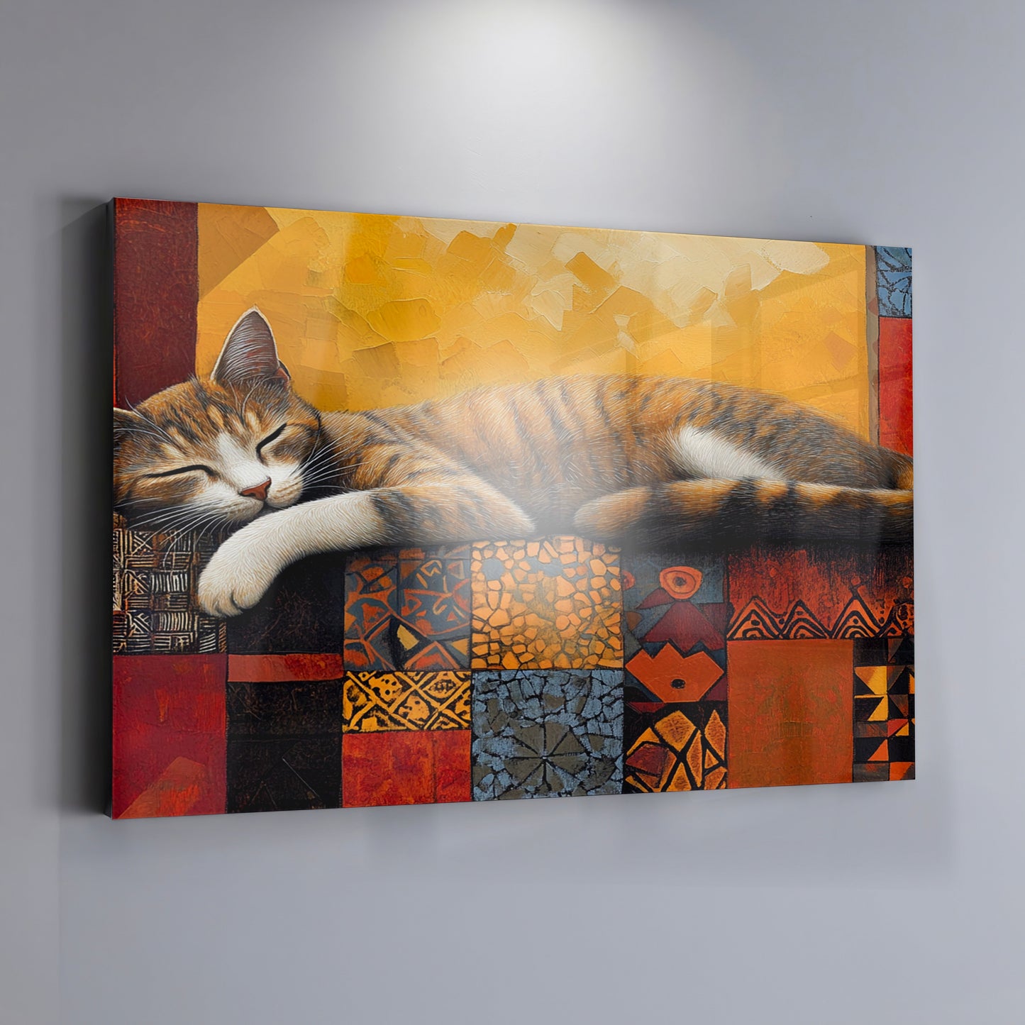 Sleeping Cat Quilt African American canvas print view 19